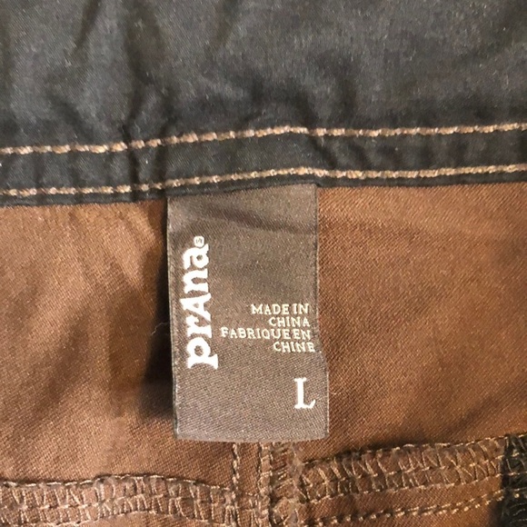 PRANA Women Brown Cropped Pants Size L - Picture 11 of 13